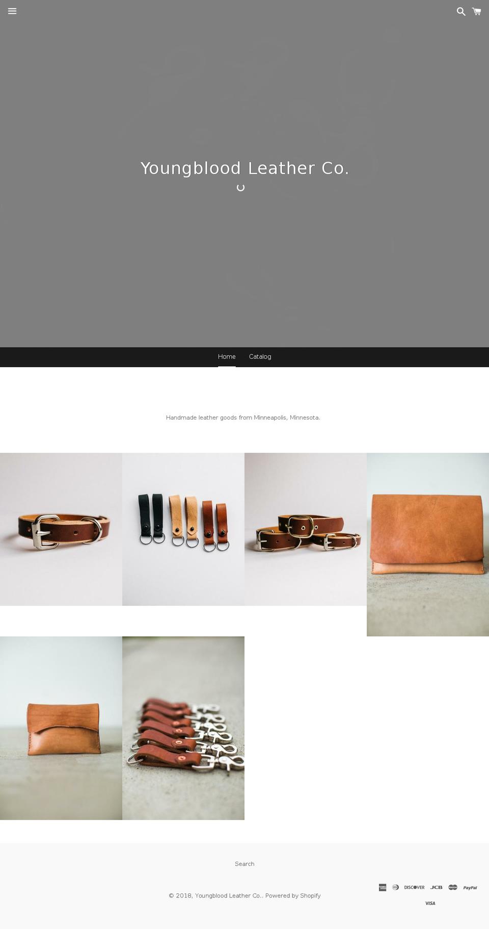 youngbloodleather.com — Shopify storefront screenshot