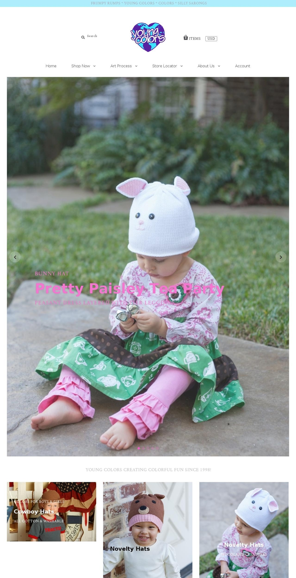 youngcolors.com shopify website screenshot