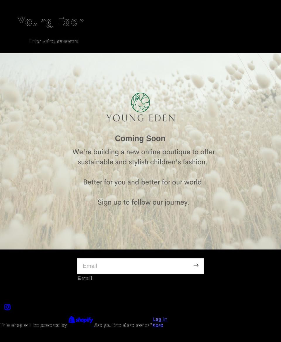 youngeden.com shopify website screenshot