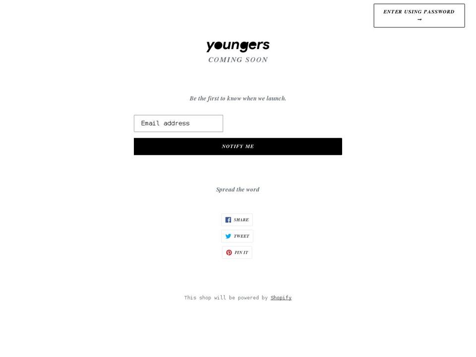 youngers-clothing.myshopify.com shopify website screenshot