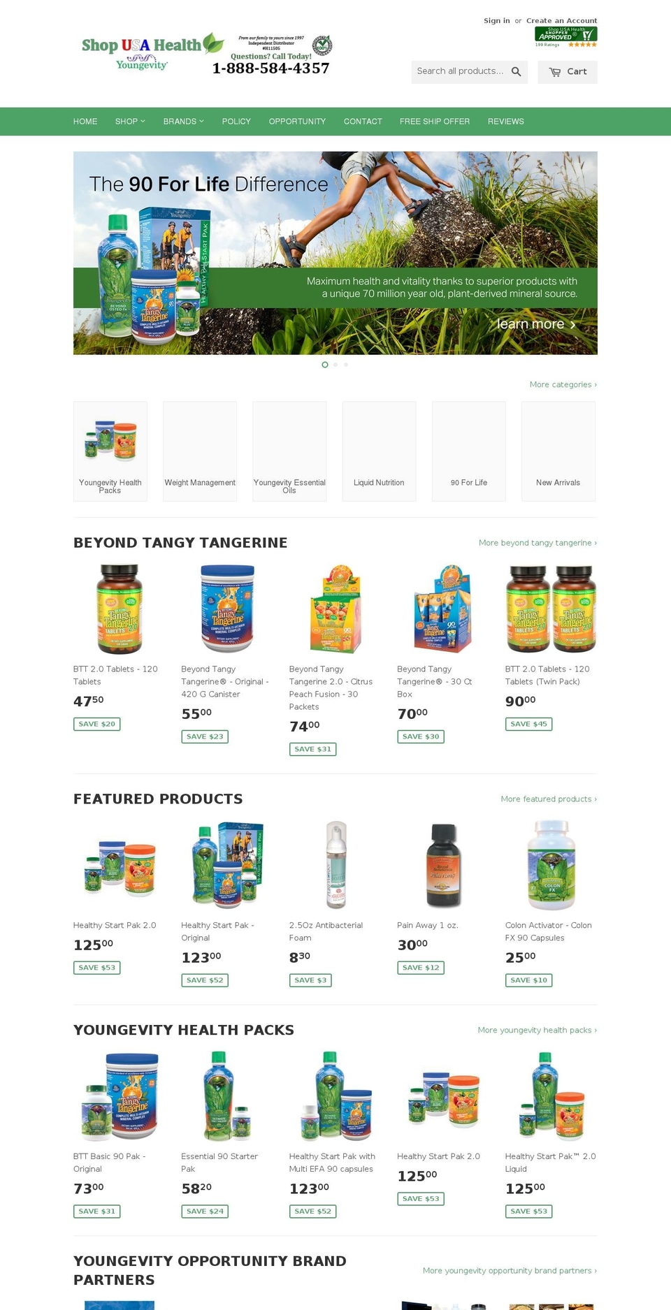 youngevityhealthproducts.com shopify website screenshot