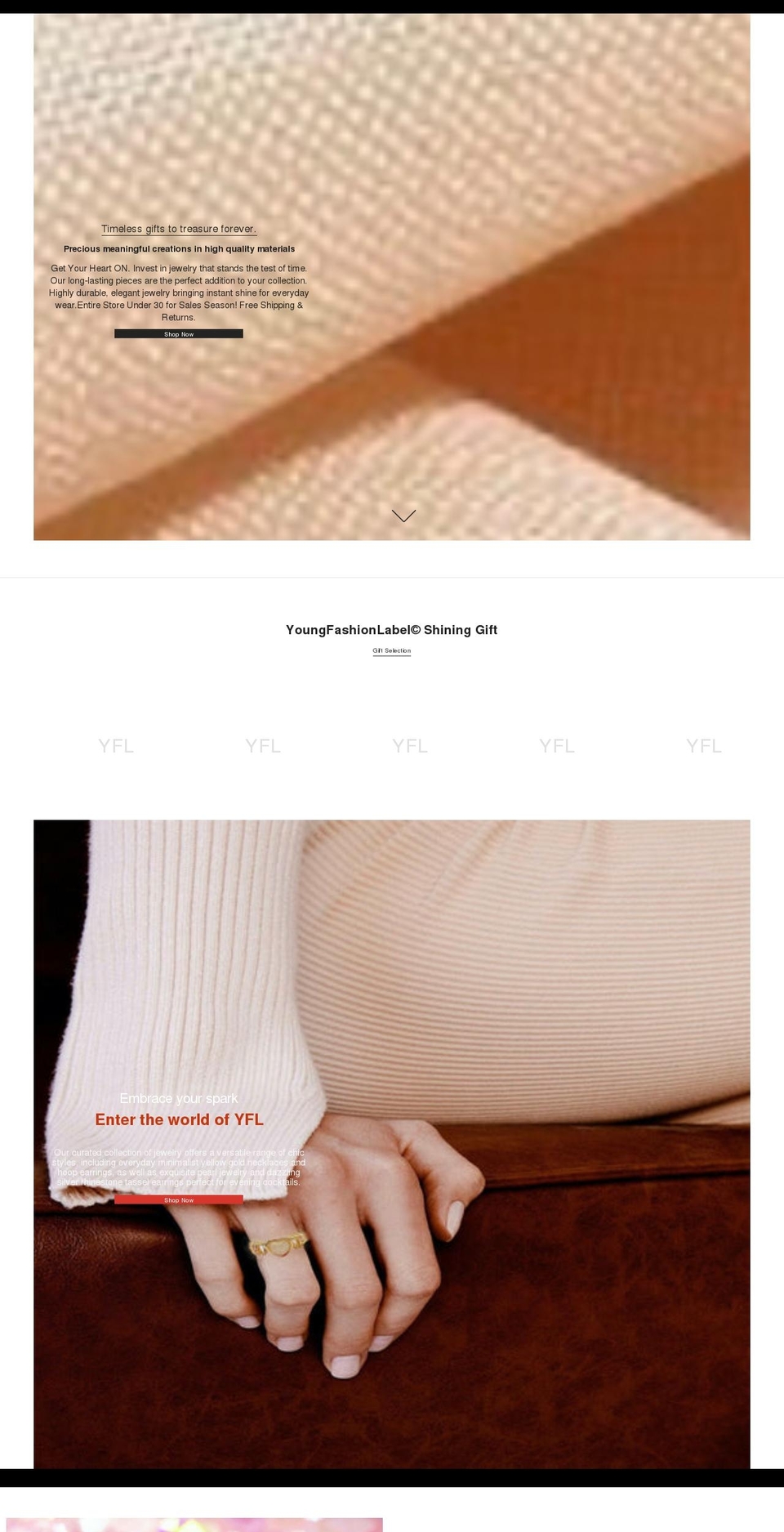 youngfashionlabel.com shopify website screenshot