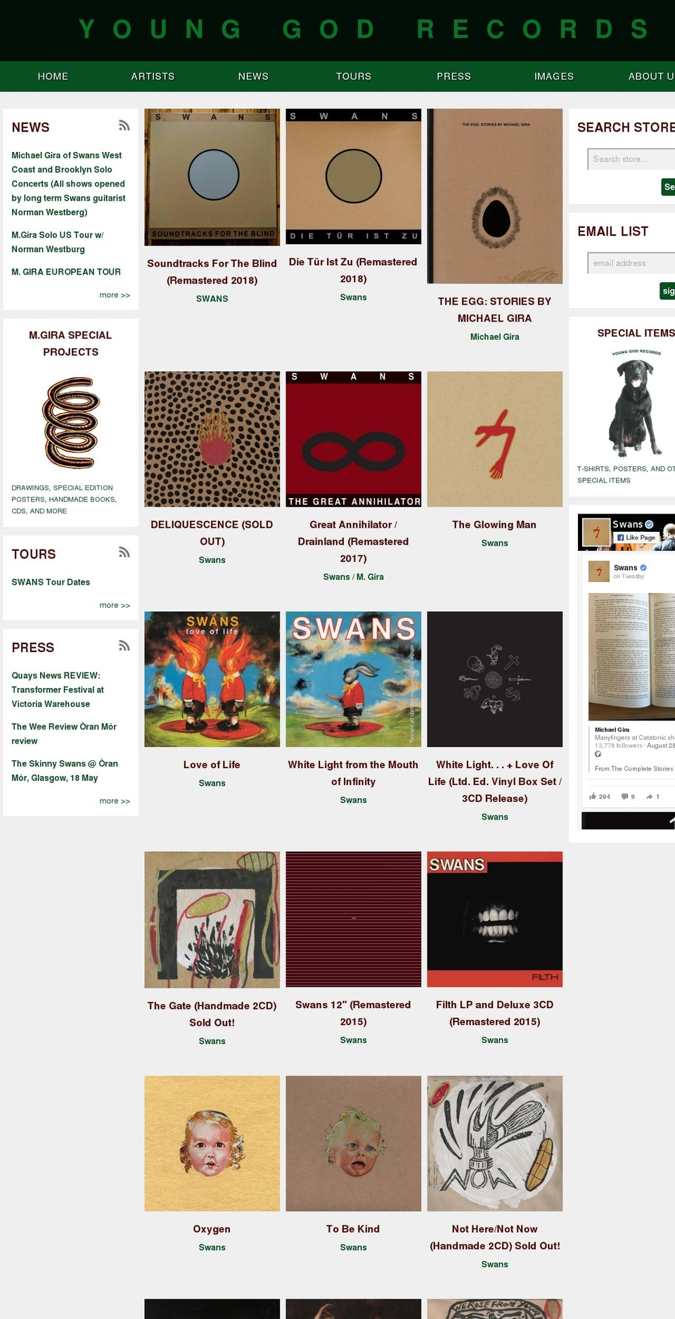 younggodrecords.net shopify website screenshot