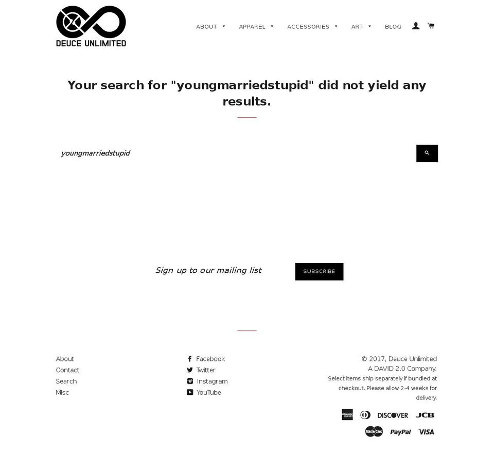 youngmarriedstupid.com shopify website screenshot