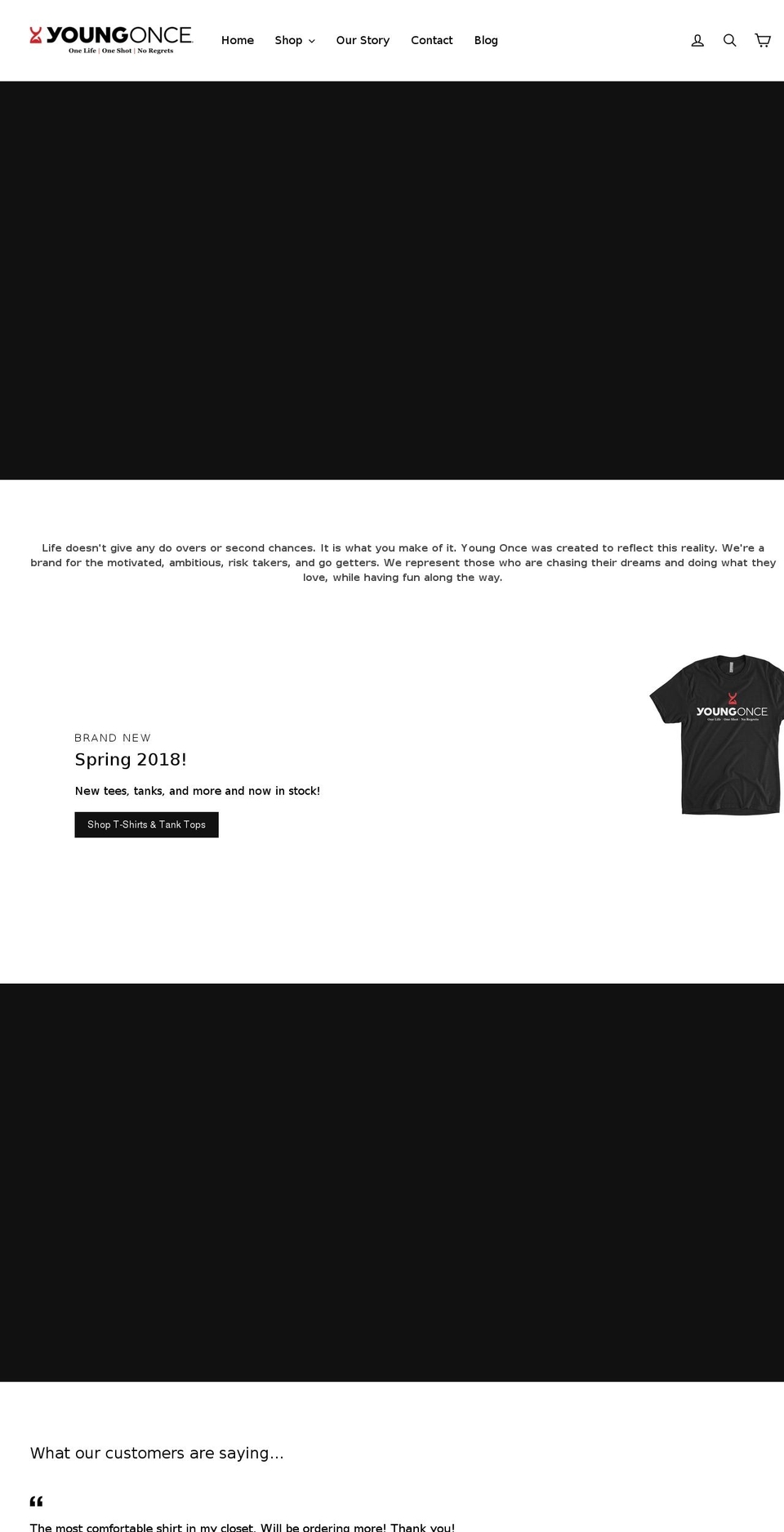 youngonce.com shopify website screenshot