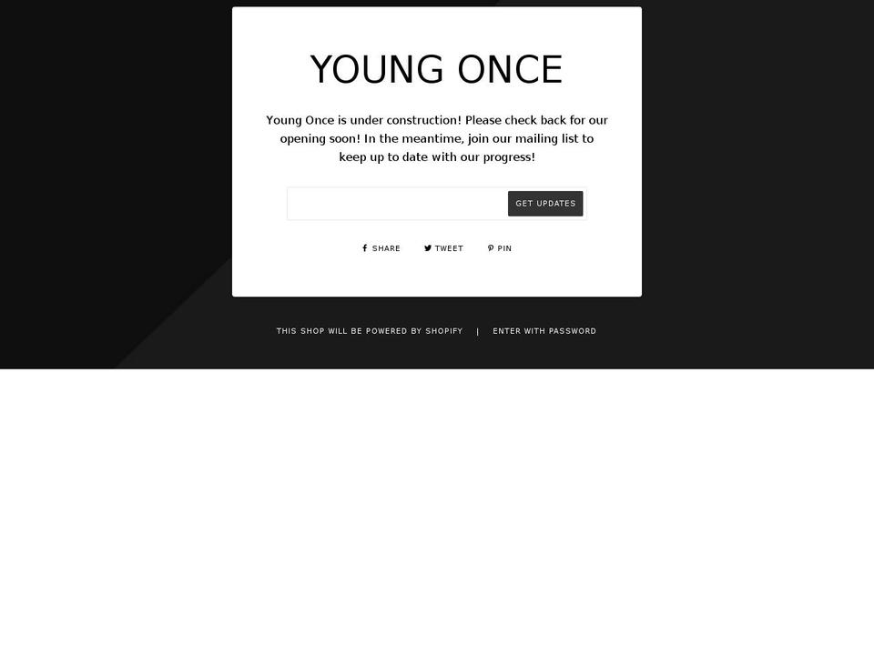 youngonceclothing.com shopify website screenshot