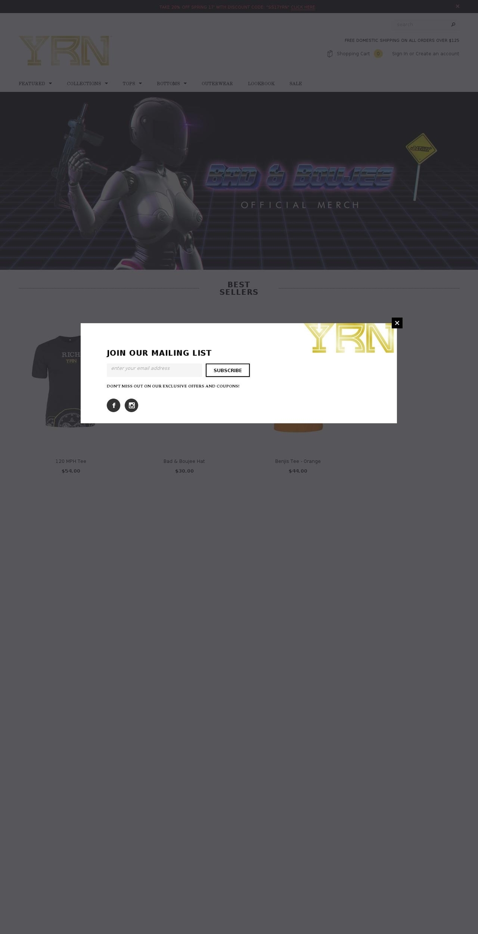 youngrichnation.com shopify website screenshot