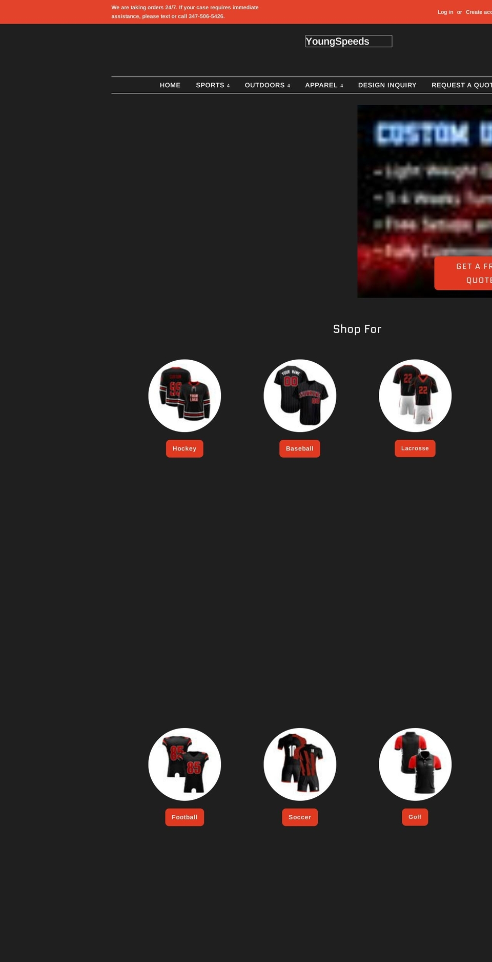 youngspeeds.com shopify website screenshot