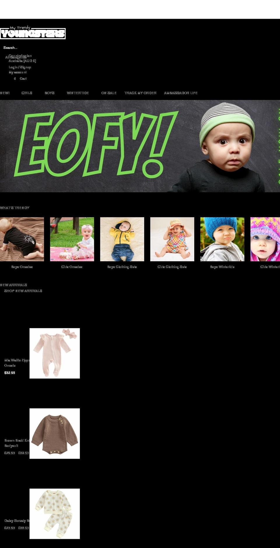 youngsters.com.au shopify website screenshot