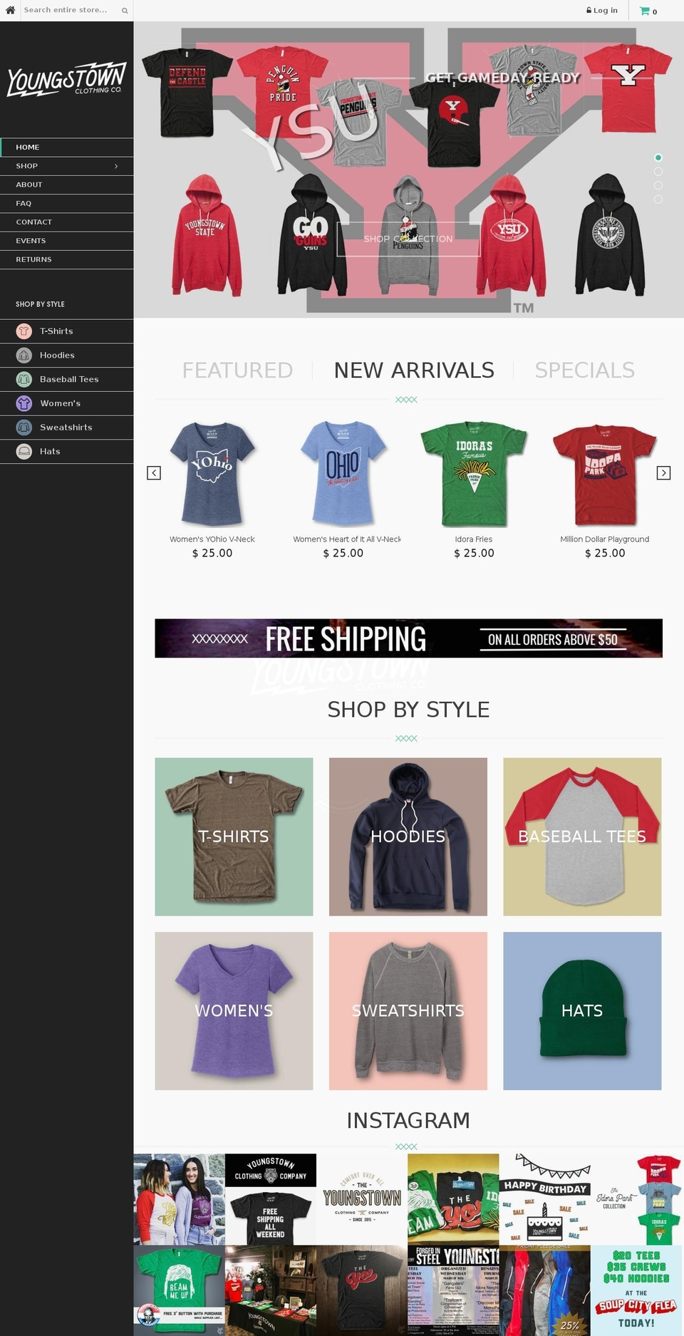 youngstownclothingco.com shopify website screenshot