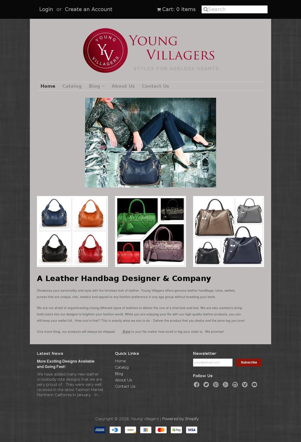 youngvillagers.com — Shopify storefront screenshot