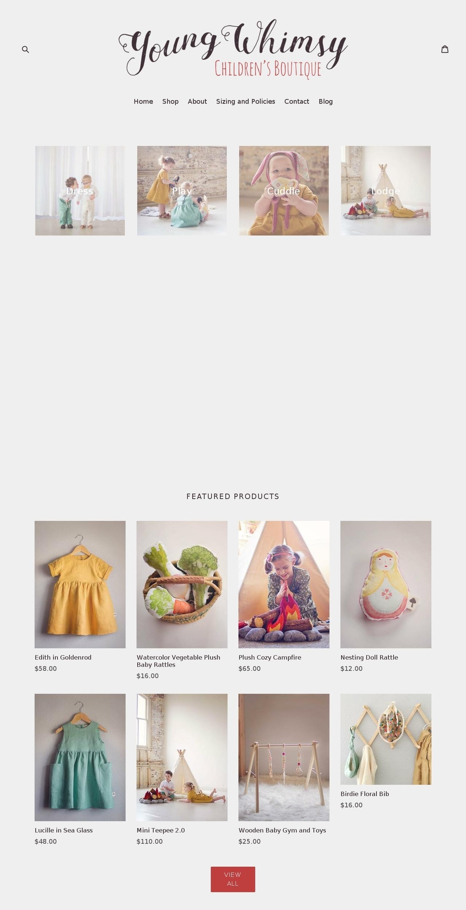 youngwhimsy.com shopify website screenshot
