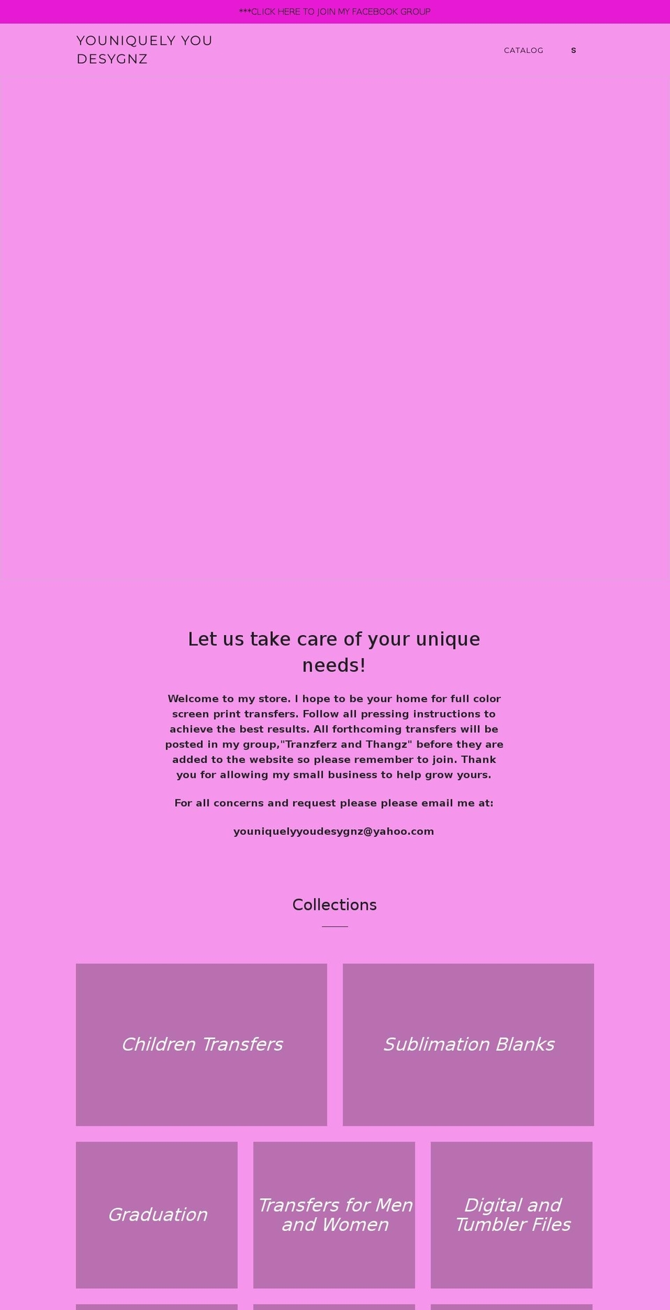 youniquelyyoudesygnz.com shopify website screenshot