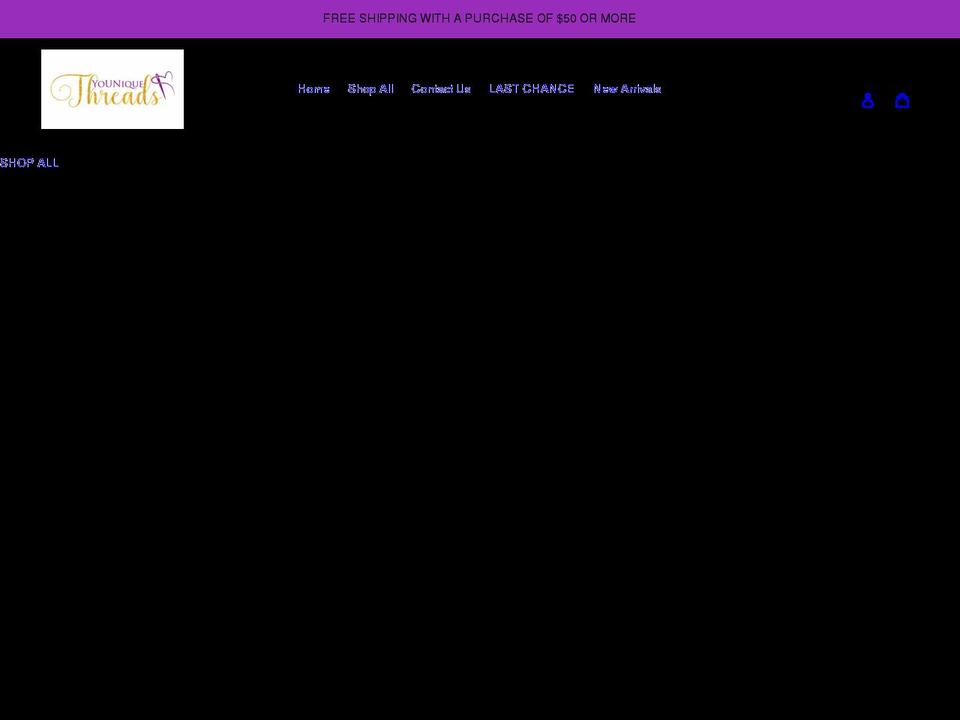 youniquethreads.com shopify website screenshot