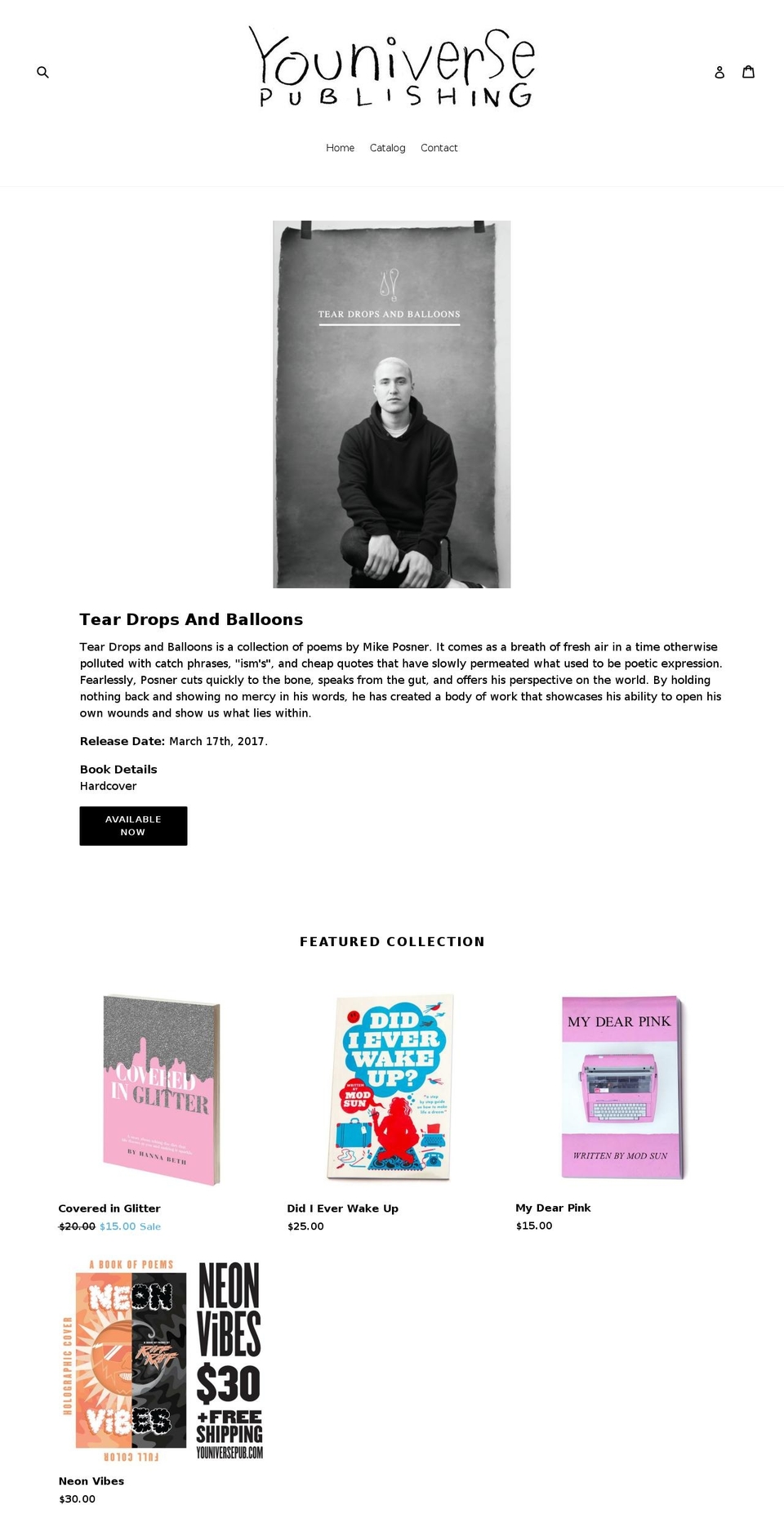 youniversepub.com shopify website screenshot