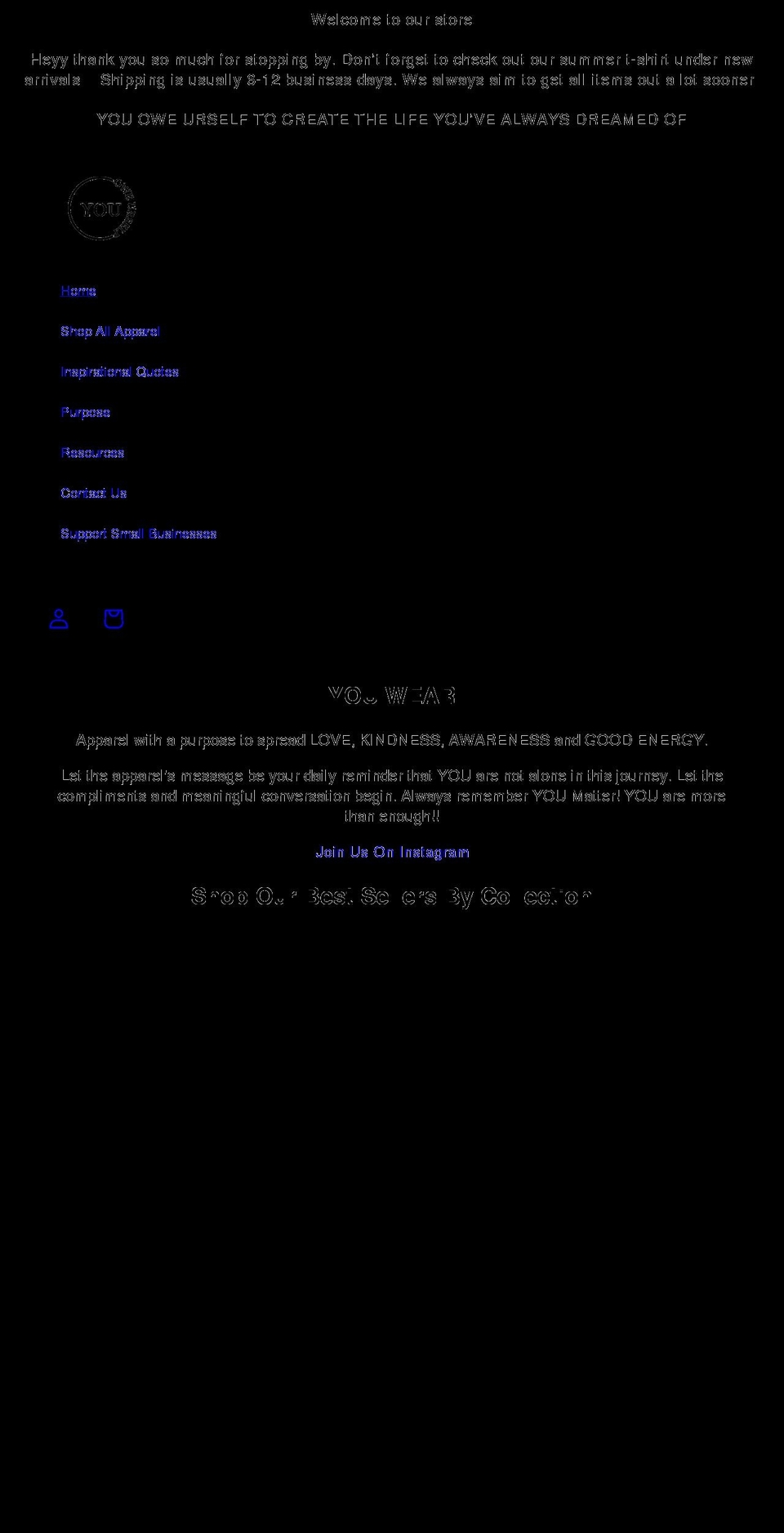 youoweurself.com shopify website screenshot