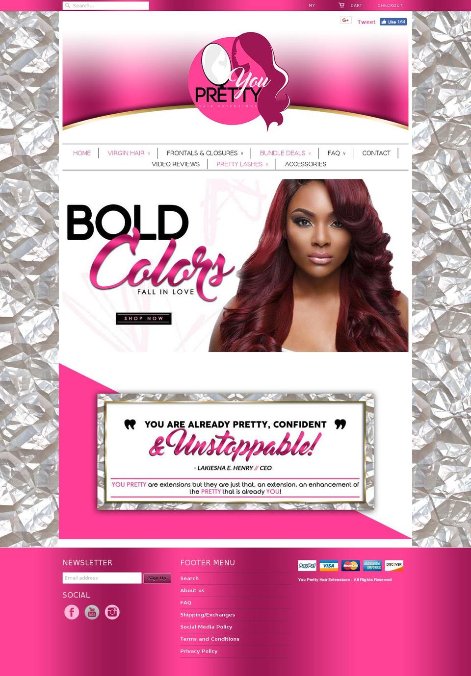 youprettyhairextensions.com — Shopify storefront screenshot