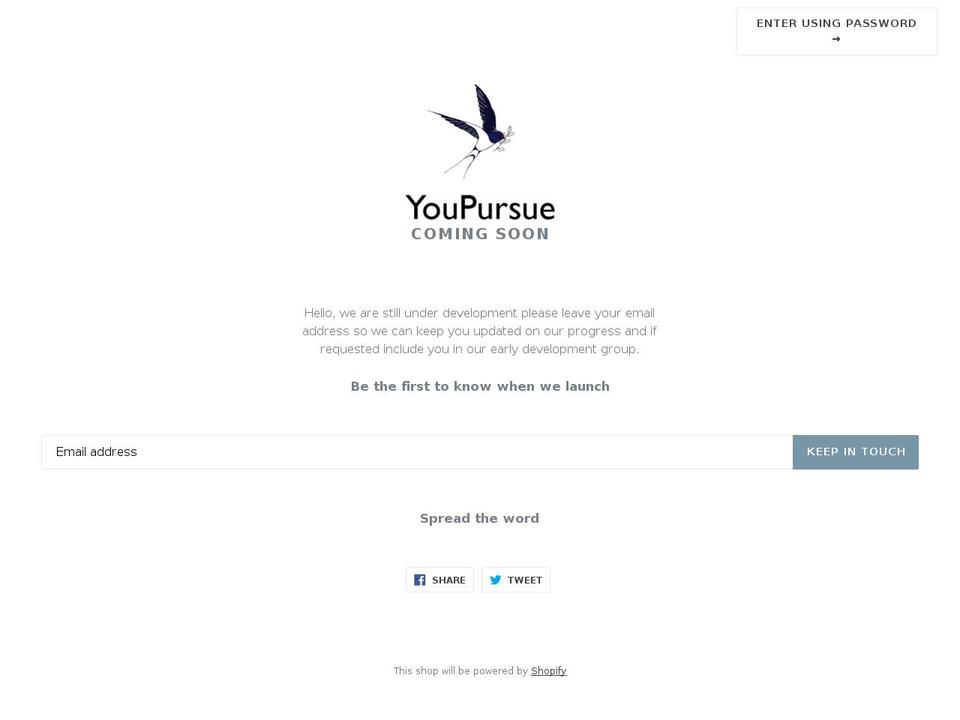 youpursue.com — Shopify storefront screenshot