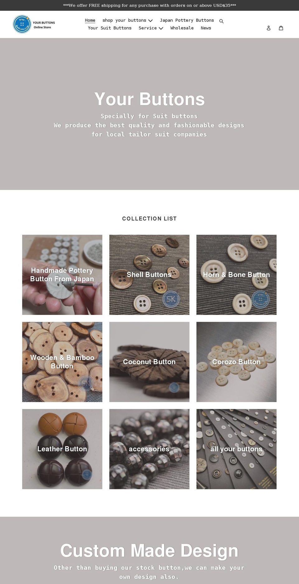your-buttons.com shopify website screenshot