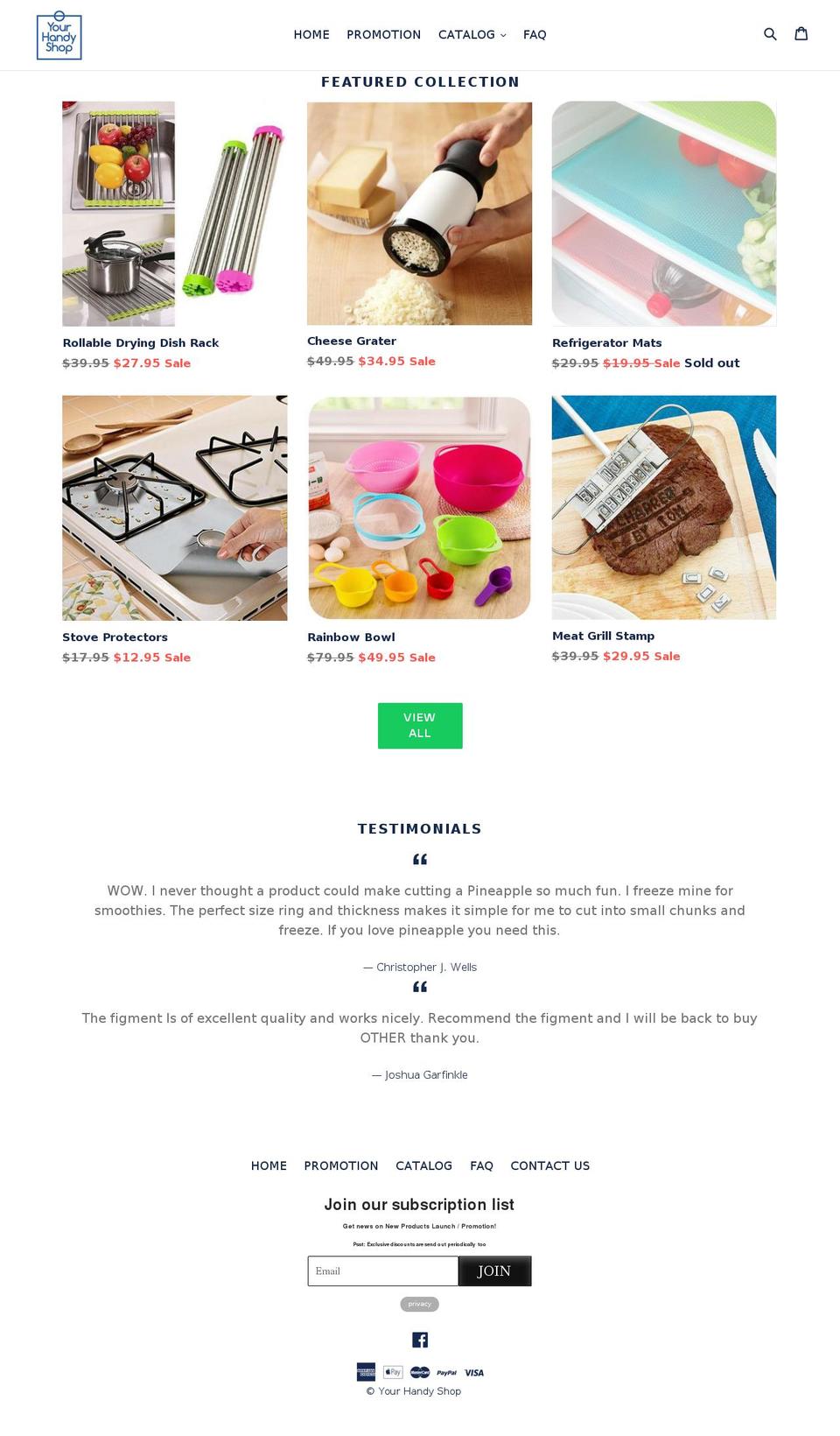 your-handy-shop.myshopify.com — Shopify storefront screenshot