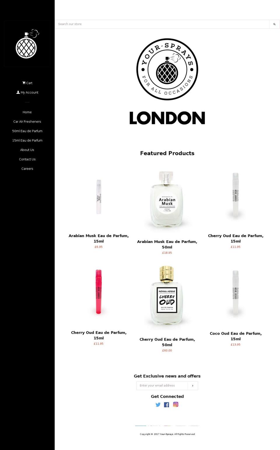 your-sprays.com shopify website screenshot