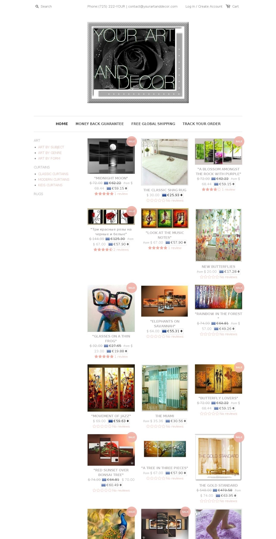yourartanddecor.com — Shopify storefront screenshot