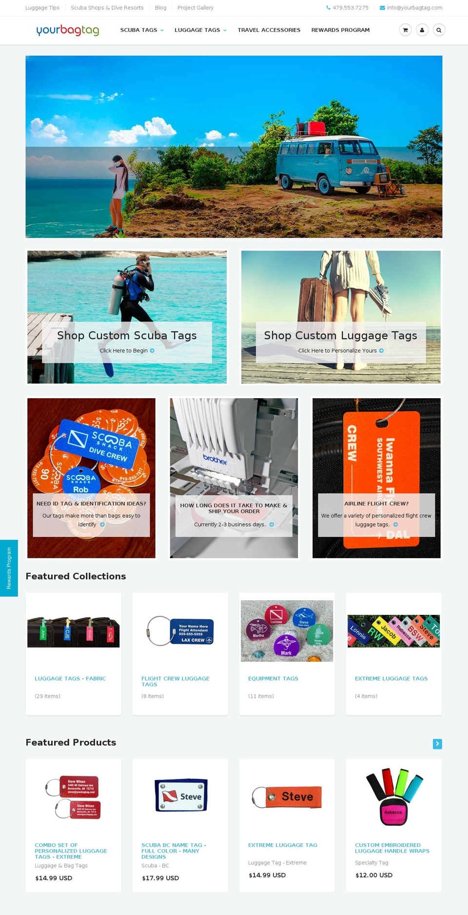 yourbagtag.com shopify website screenshot