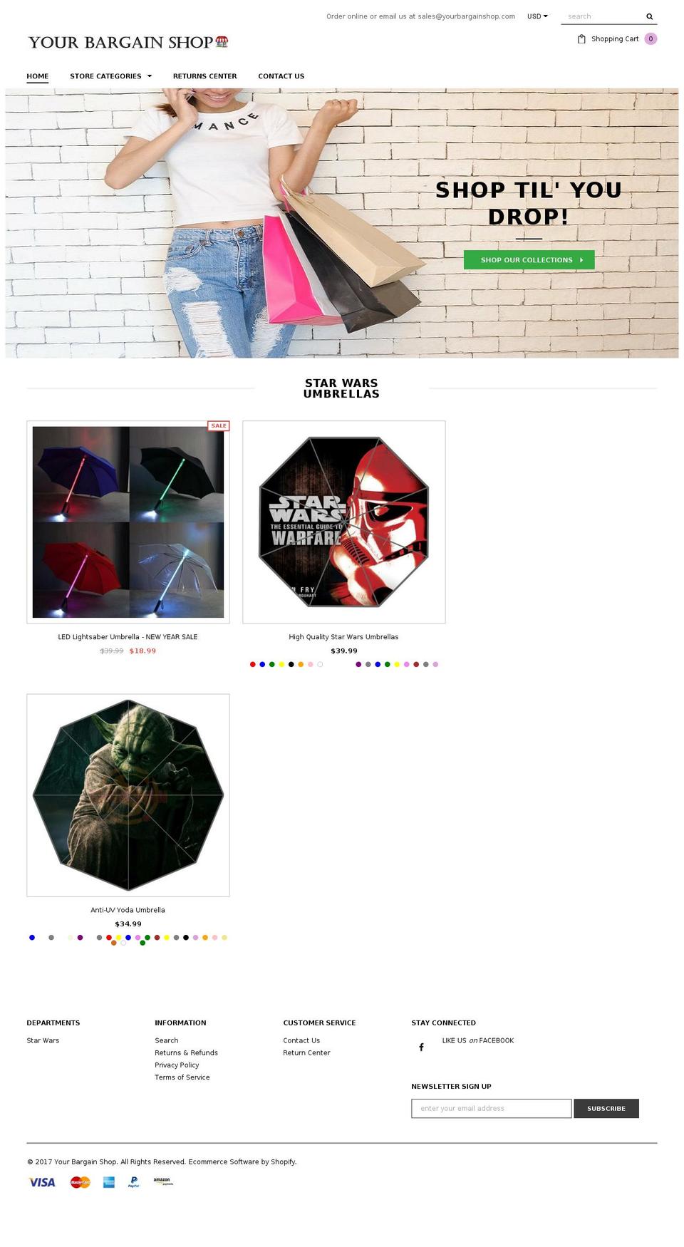 yourbargainshop.com — Shopify storefront screenshot
