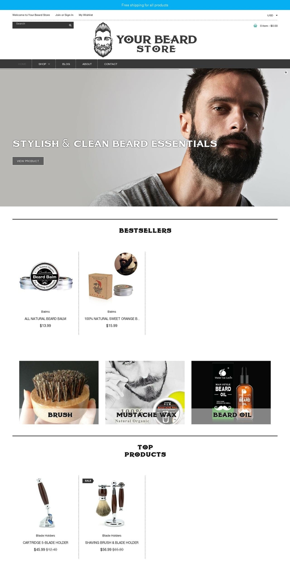 yourbeardstore.com shopify website screenshot