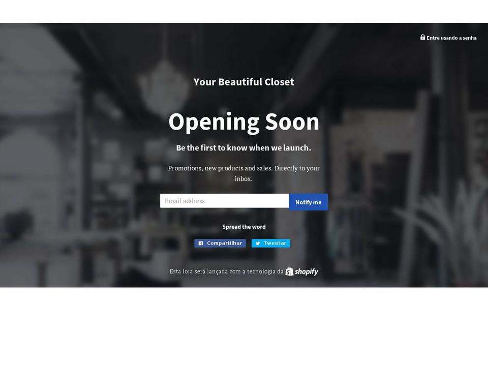 yourbeautifulcloset.com — Shopify storefront screenshot