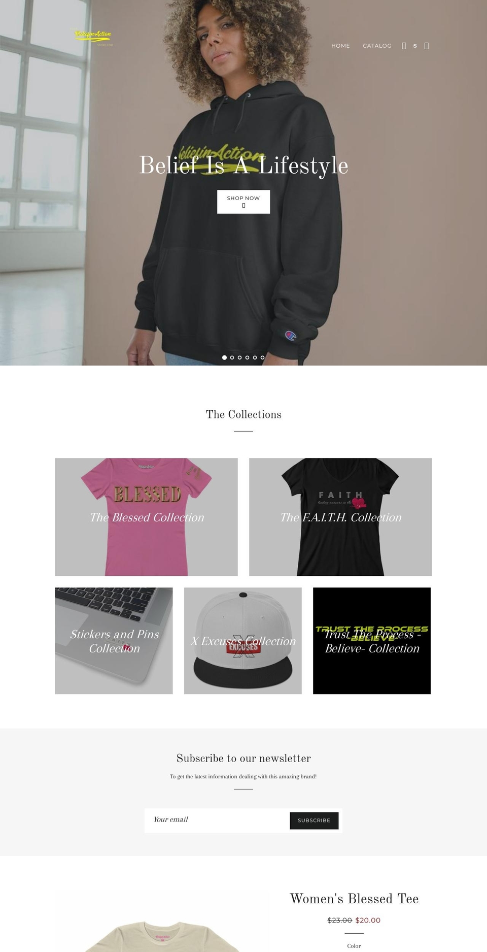 yourbeliefinactionstore.com — Shopify storefront screenshot