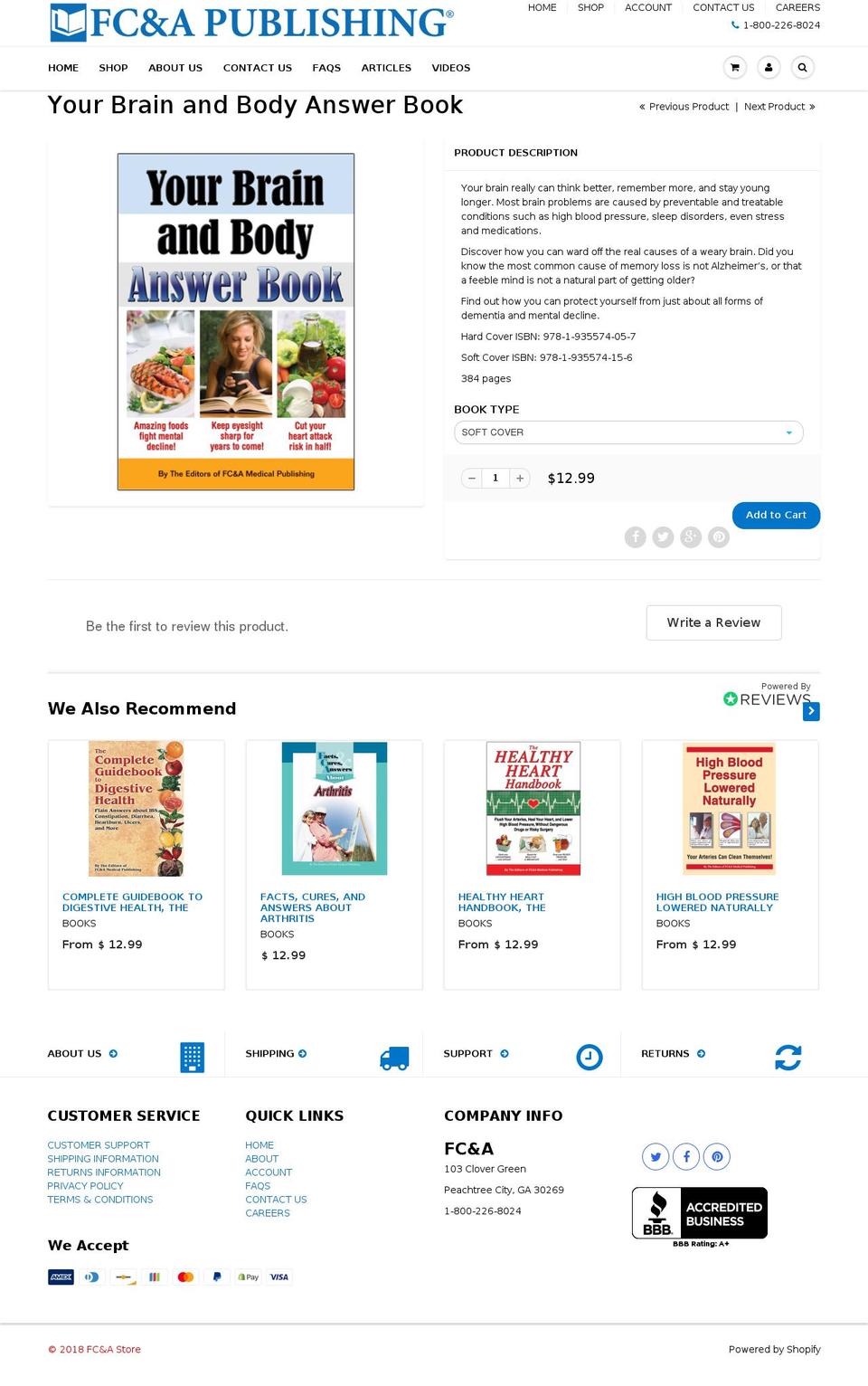 yourbrainandbodyanswerbook.com shopify website screenshot