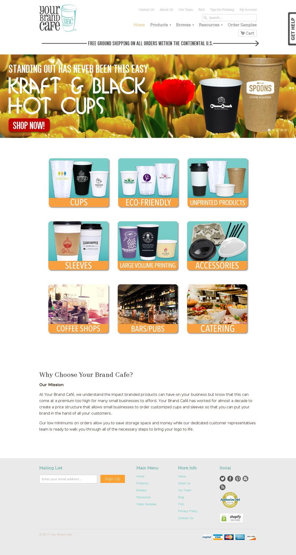 yourbrandcafe.com shopify website screenshot