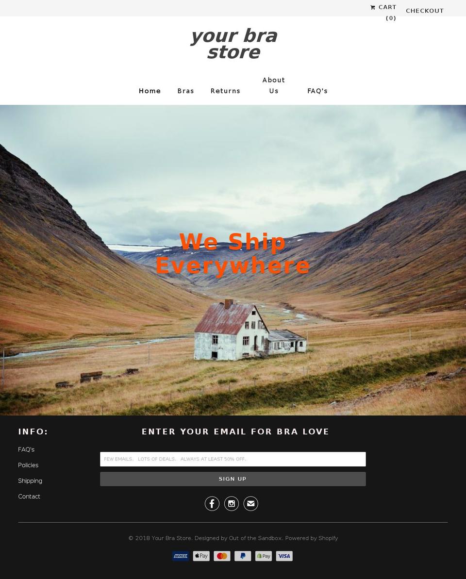 yourbrastore.com — Shopify storefront screenshot