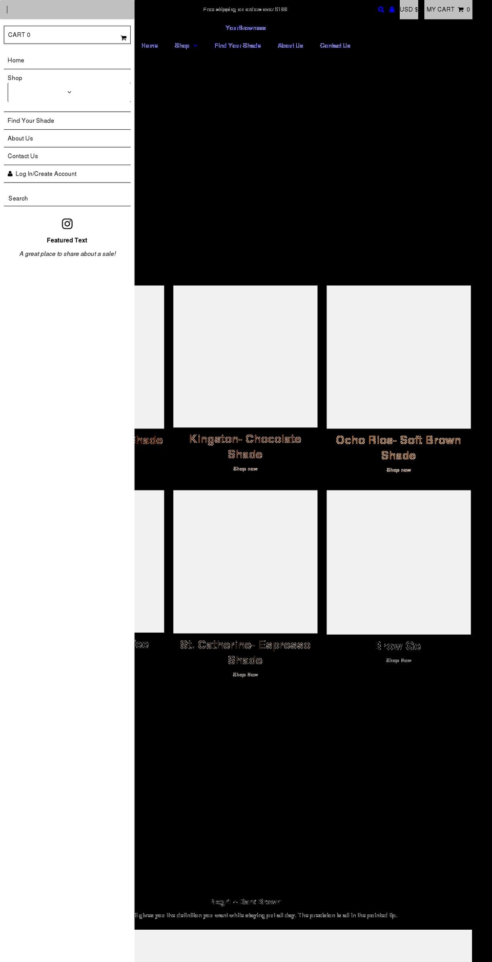 yourbrowness.com shopify website screenshot