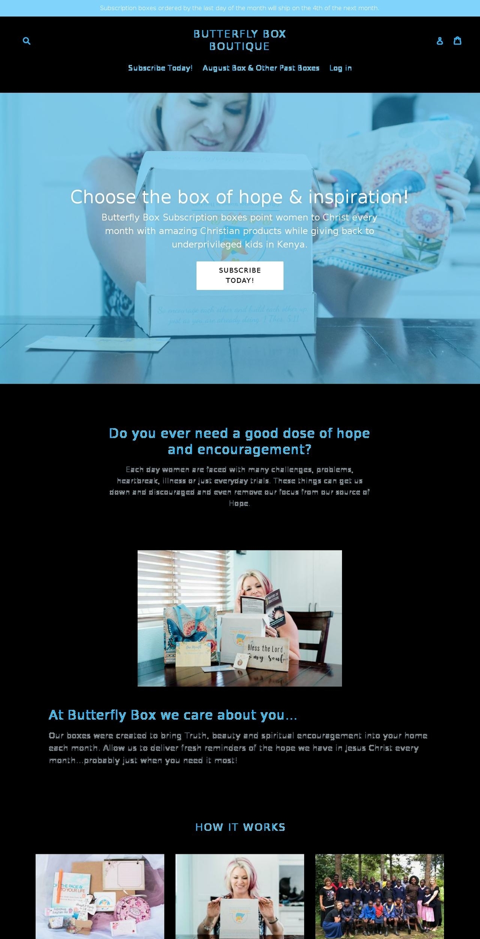 yourbutterflybox.com shopify website screenshot