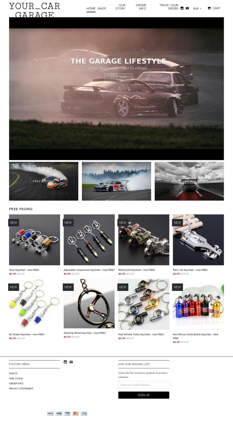 yourcargarage.com — Shopify storefront screenshot