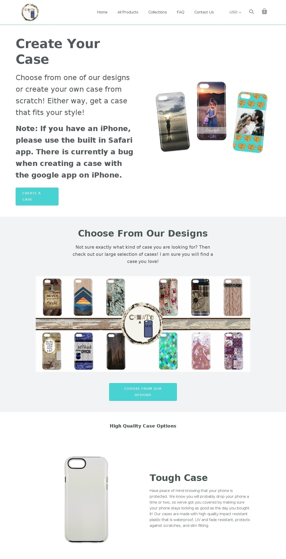 yourcasecreation.com — Shopify storefront screenshot