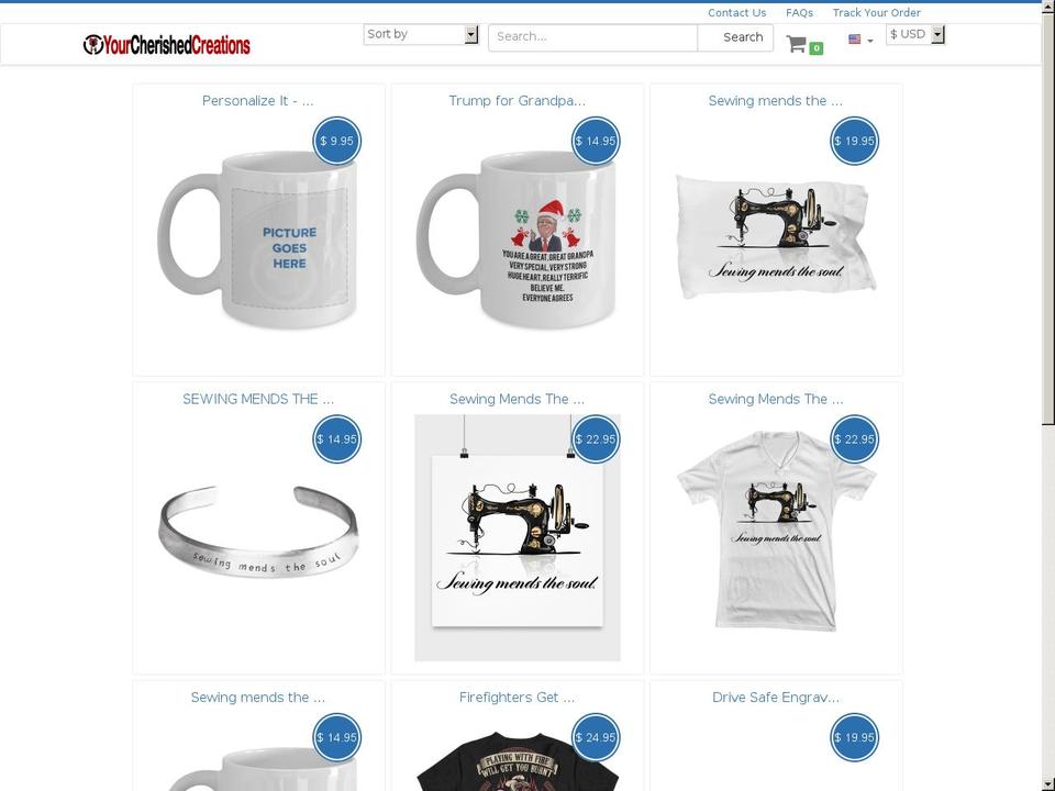 yourcherishedcreations.com — Shopify storefront screenshot
