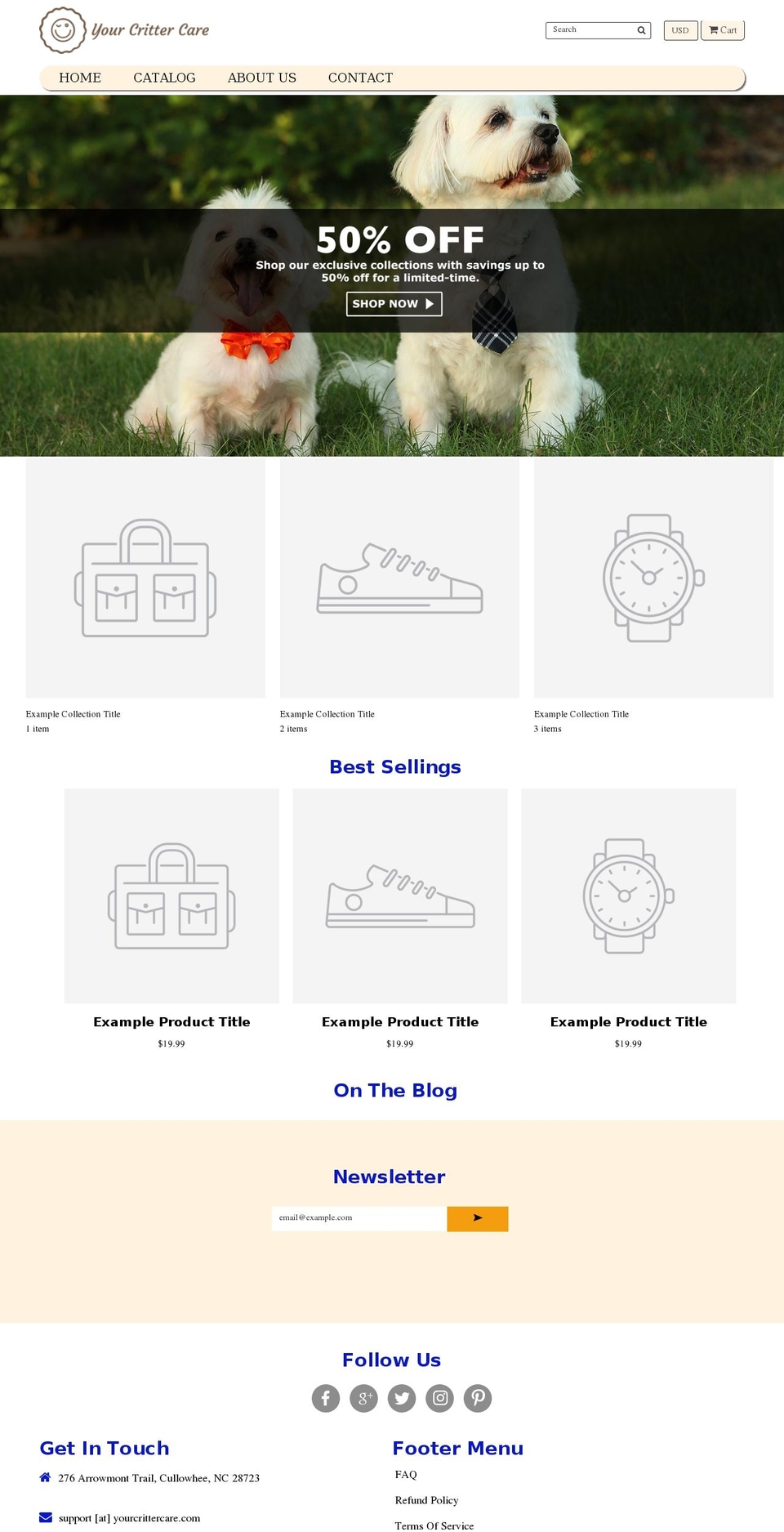 Animals Shopify theme site example yourcrittercare.com