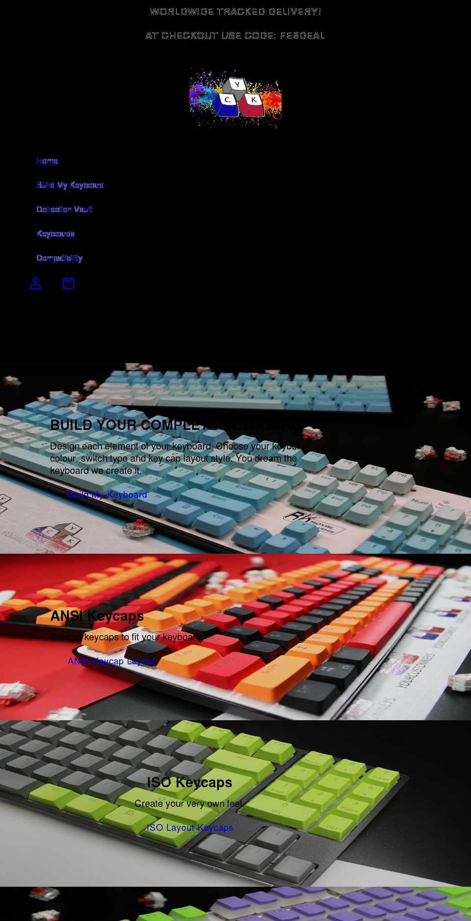 yourcustomkeys.com shopify website screenshot