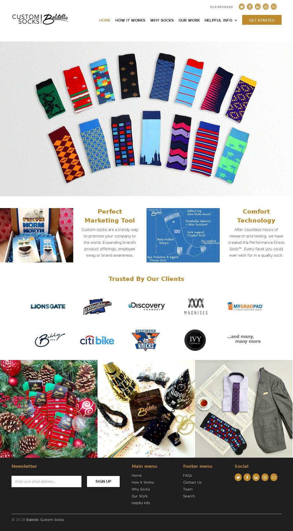 yourcustomsocks.com — Shopify storefront screenshot
