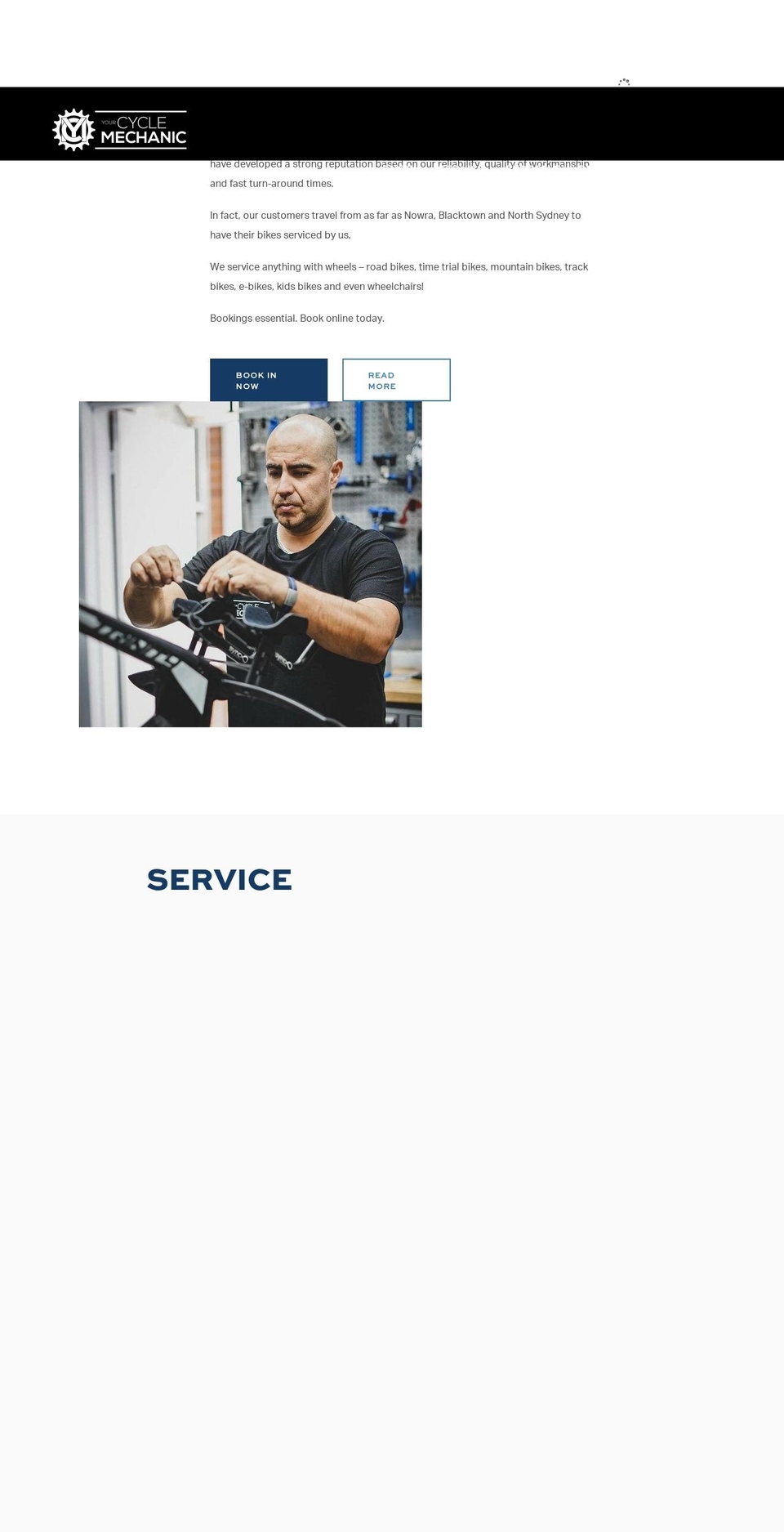 yourcyclemechanic.com.au shopify website screenshot