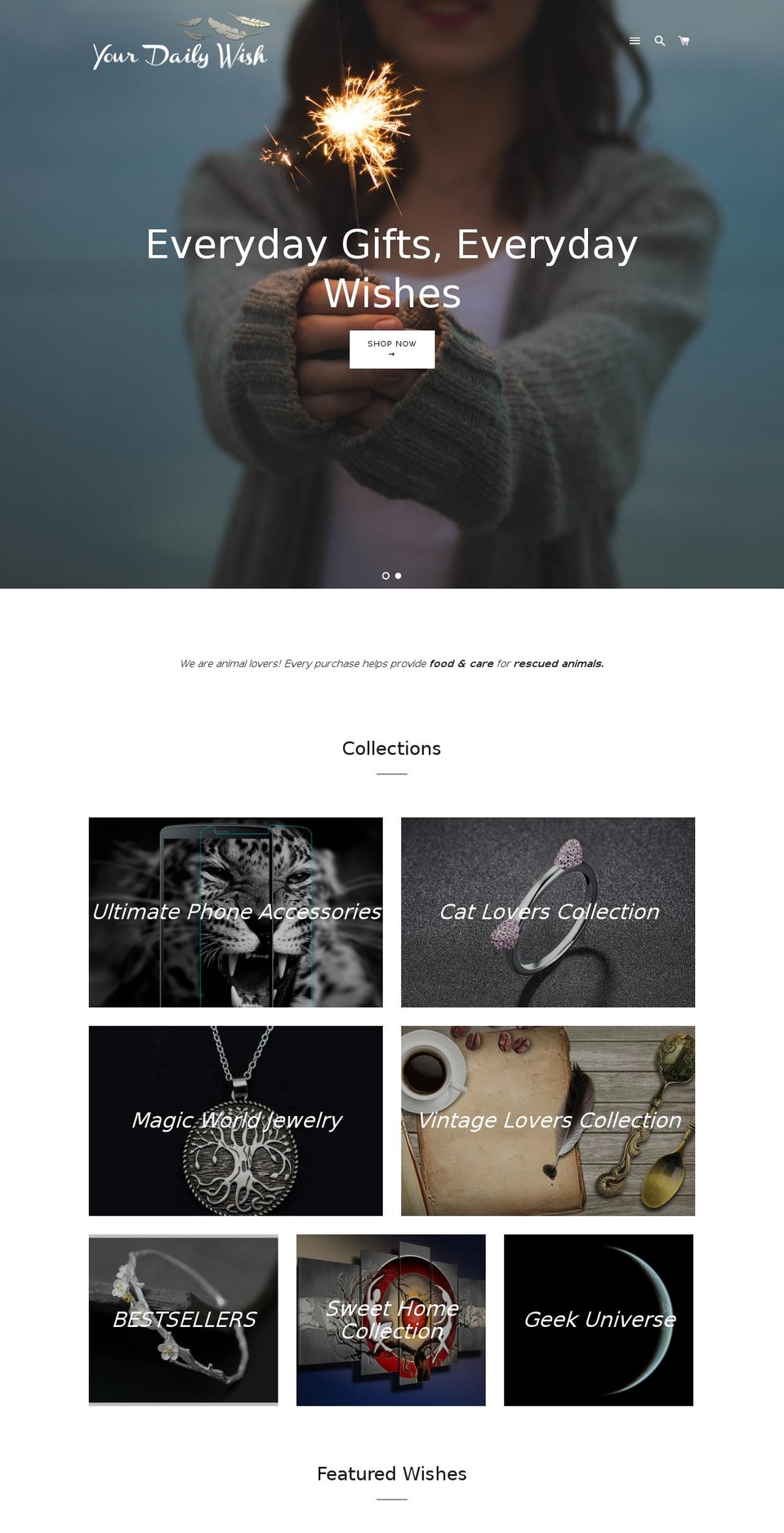 yourdailywish.com — Shopify storefront screenshot