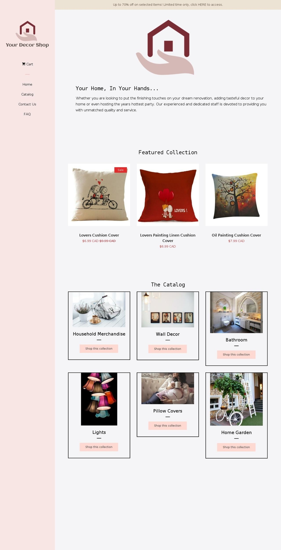 glam Shopify theme site example yourdecorshop.com