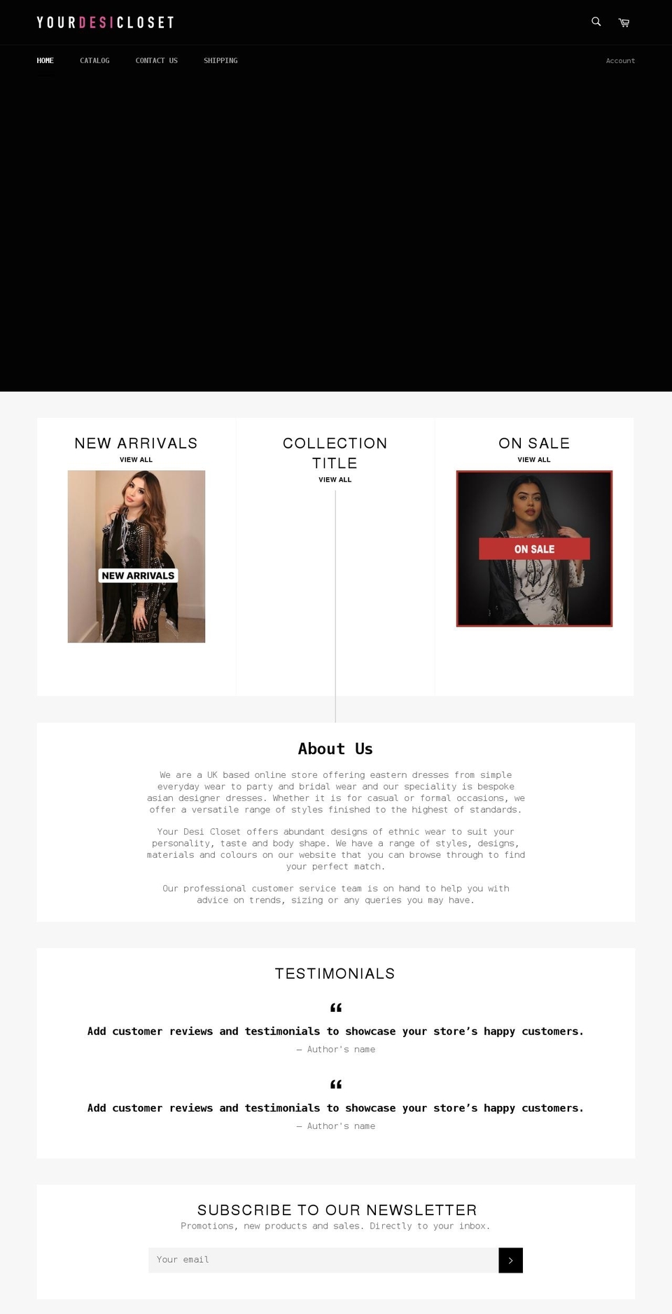 yourdesicloset.com shopify website screenshot