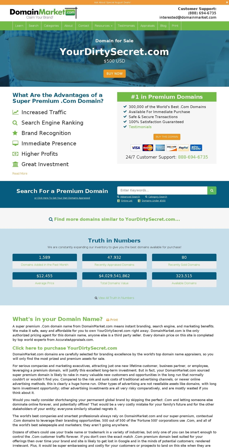 yourdirtysecret.com shopify website screenshot