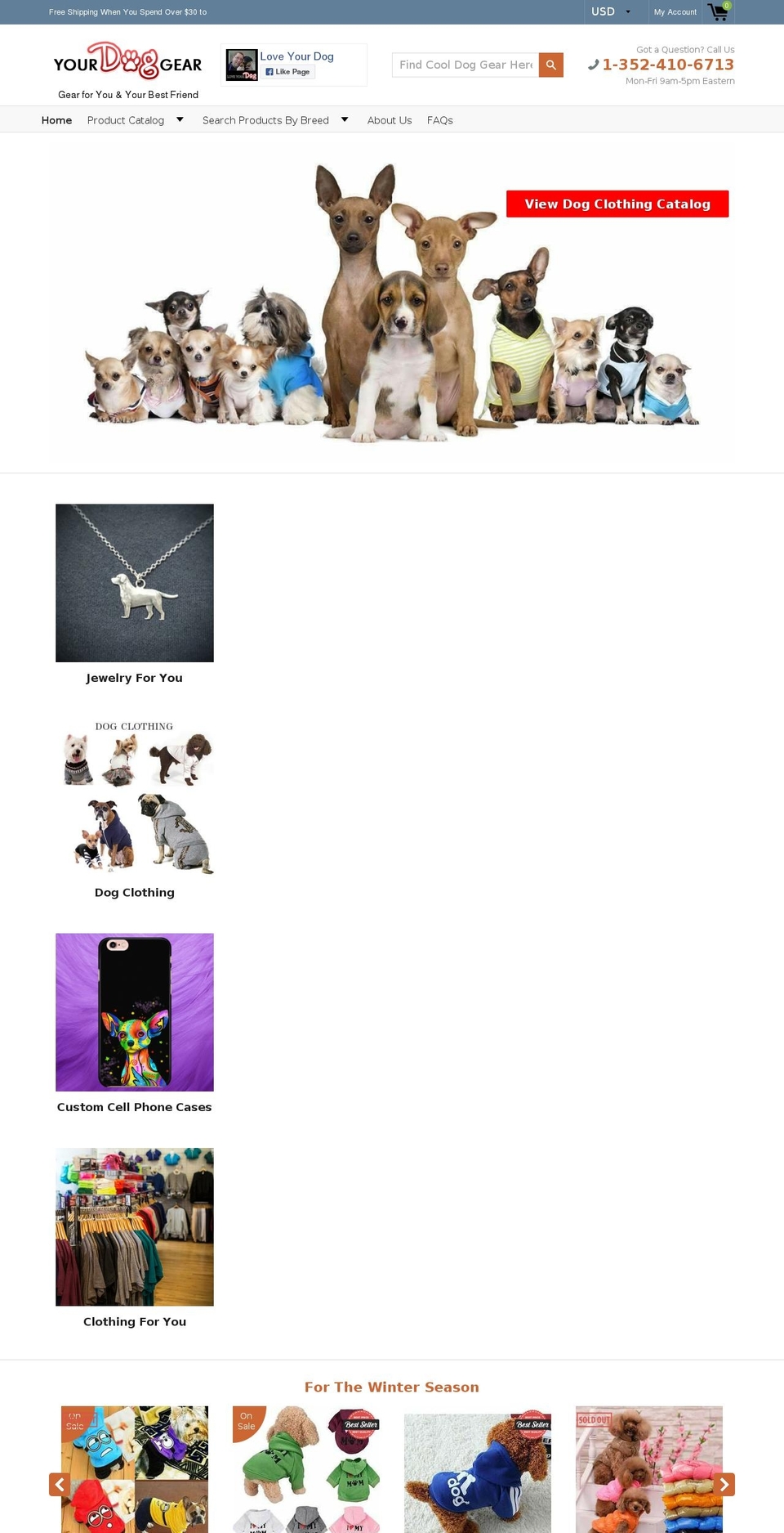 yourdoggear.com shopify website screenshot