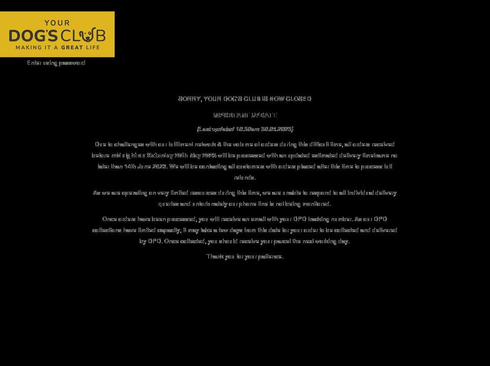 yourdogsclub.co.uk shopify website screenshot