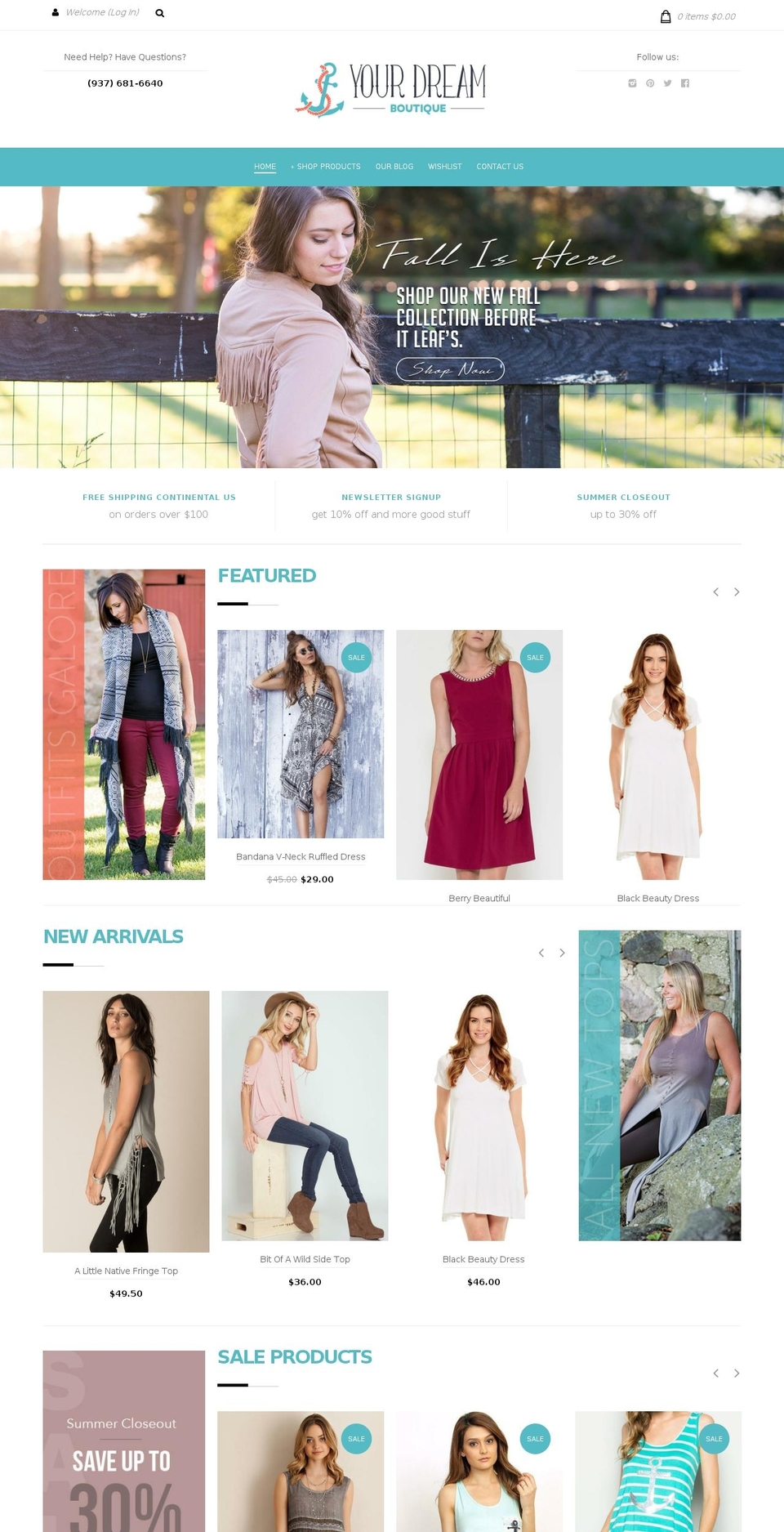 yourdreamboutique.com shopify website screenshot